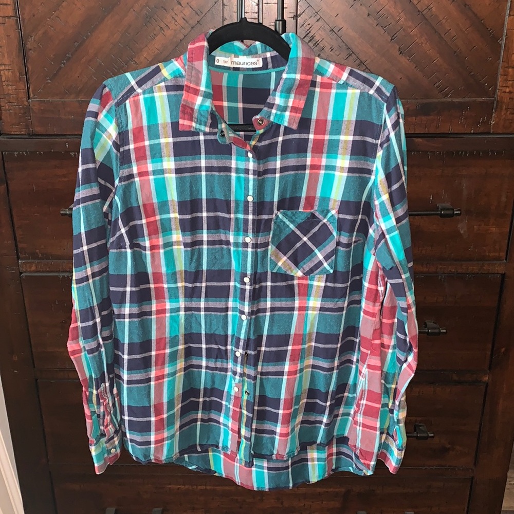 Maurice’s flannel shirt with snaps
